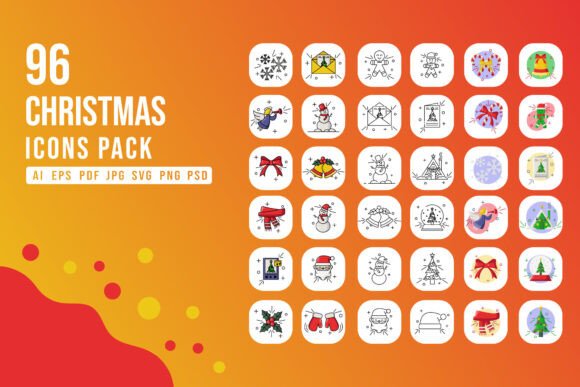 96 Christmas Winter Icons Pack