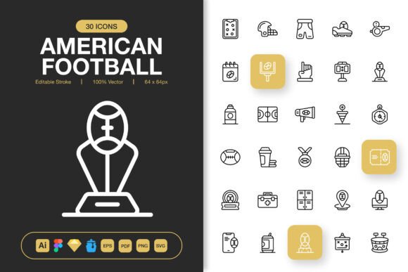 American Football Icons Pack: Graphics and Icons for Modern Branding