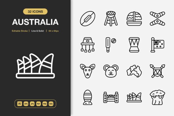 Australia Icons: Graphics and Icons for Modern Design