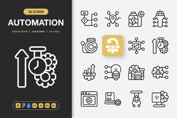 Automation Icons: Graphic Design Asset