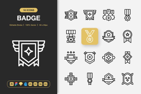 Badge Icons for Graphic Design
