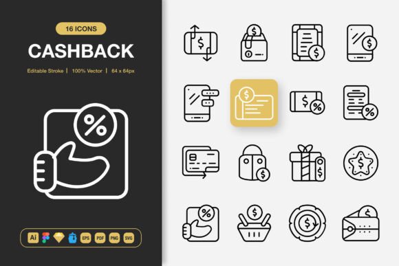 Cashback Icons: Graphics and Icons for Modern Design