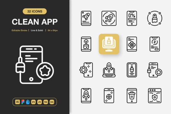 Clean App Icons: Graphics and Icons for Digital Sellers
