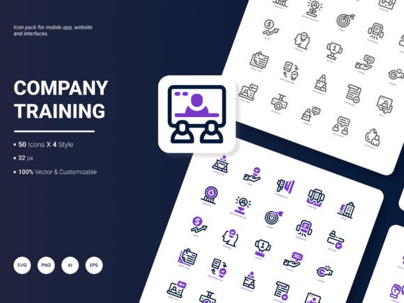 Company Training Icon Pack: Graphics and Icons for Real Projects