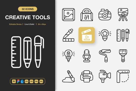 Creative Tools Icons: Graphics for Every Project