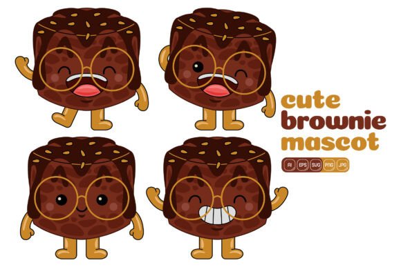 Cute Brownie Mascot Vector Pack 01
