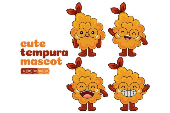Cute Tempura Mascot Vector Pack 01