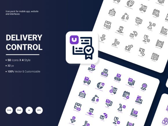Delivery Control Icon Pack: Graphics and Icons for Digital Sellers