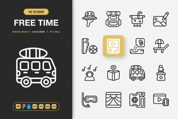 Free Time Icons: Graphics for Modern Design