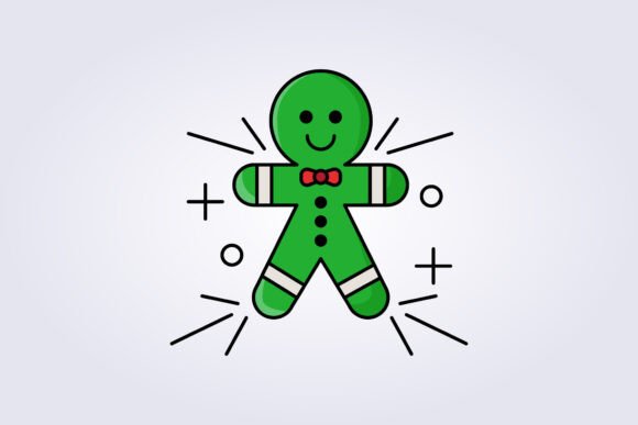 Gingerbread Icon Vector Illustration Des: Graphics & Illustrations for Creative Design