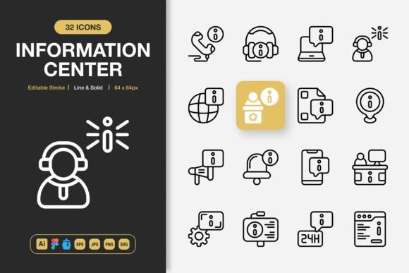 Information Center Icons: Graphics for Modern Design