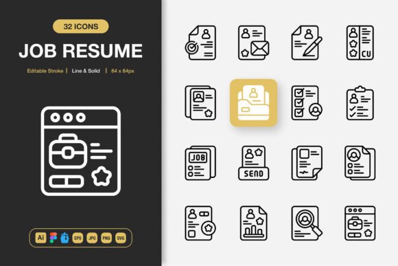 Job Resume Icons: Graphics and Icons for Modern Design