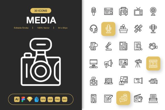 Media Icons: Graphics and Icons for Digital Sellers