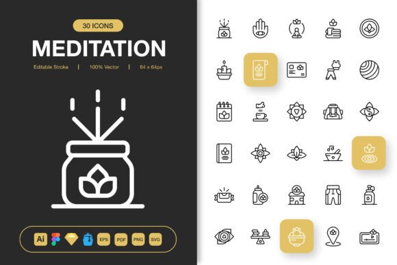 Meditation Icons Pack: Graphics and Icons for Mindful Design