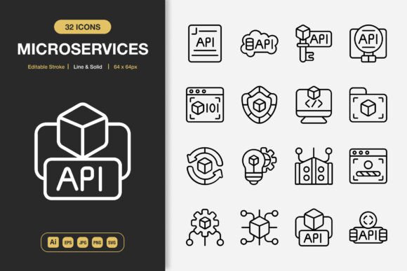 Microservices Icons: Graphics and Icons for Modern Design