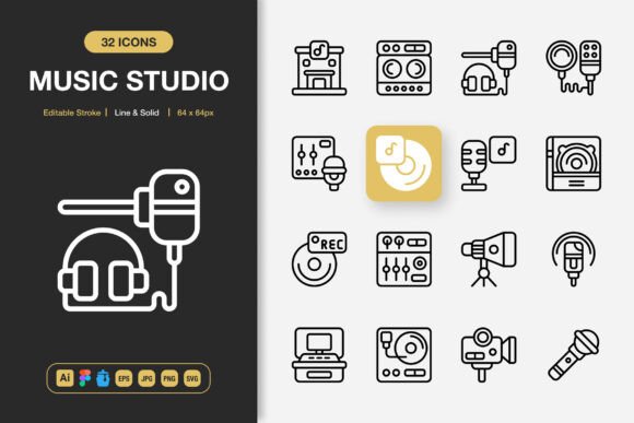 Music Studio Icons: Graphics and Icons for Local Branding