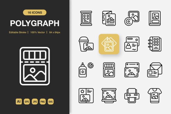 Polygraph Outline Icons: Graphics and Icons for Local Business