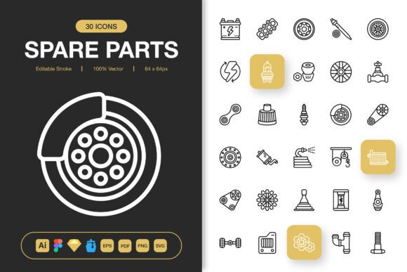 Spare Part Icons: Graphics for Real Business Use