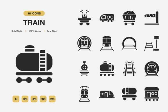 Train Solid Icons: Graphics and Icons for Modern Design