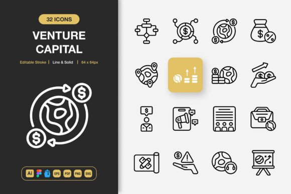 Venture Capital Icons: Graphics and Icons for Digital Sellers
