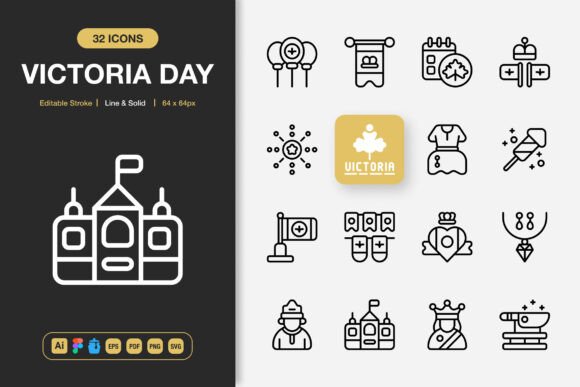 Victoria Day Icons: Graphics and Icons for Branding